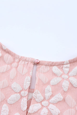 Pink Floral Bubble Sleeve Top