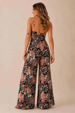 Peacock Print Jumpsuit