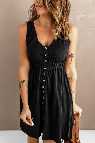 Button Up Dress - Black