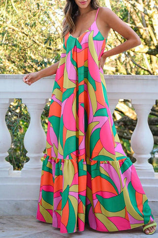 Vibrant Abstract Maxi Dress