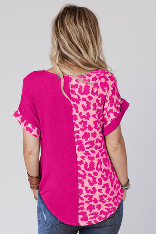 Leopard Print Tee - Pink