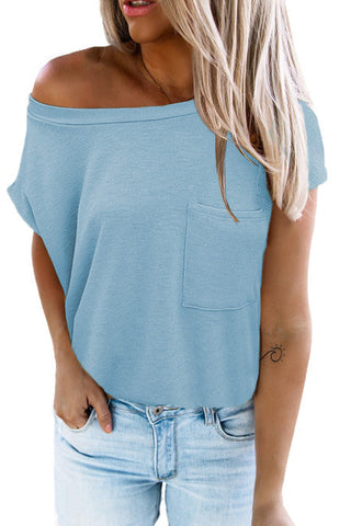 Summer Staple Pocket Tee - Light Blue