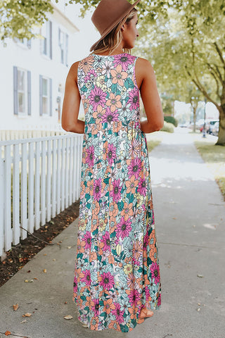 Retro Floral Maxi Dress