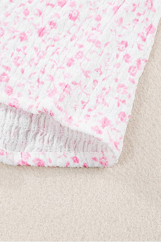 Floral Puff Sleeve Top - Pink