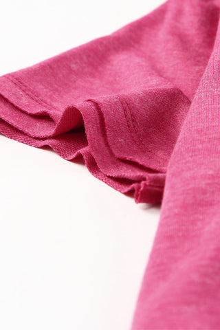 Mineral Washed V-Neck Top - Pink