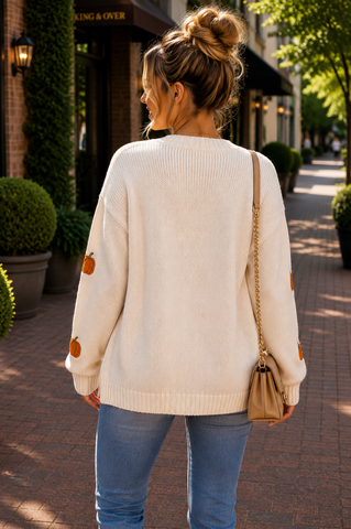 Pumpkin Cardigan - White