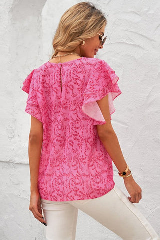 Work or Play Flutter Sleeve Top - Pink