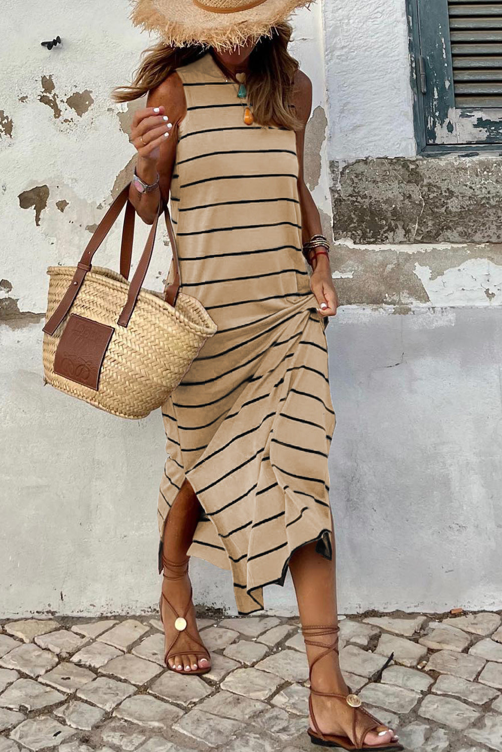 Sleeveless Maxi Dress - Taupe | Blue Chic Boutique Sleeveless Maxi Dress - Taupe | Blue Chic Boutique