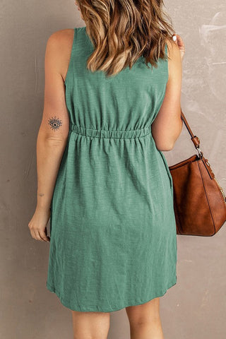 Button Up Dress - Green