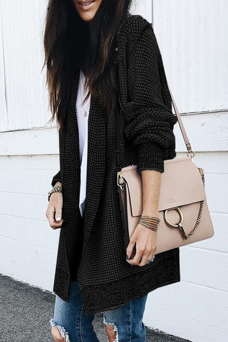 Thick and Warm Cardigan - Black