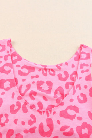 Sleeveless Maxi Dress - Neon Pink Leopard