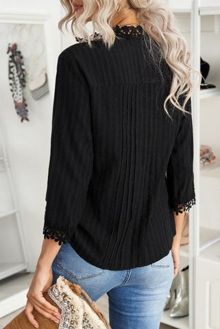 Daisy Crochet Blouse - Black