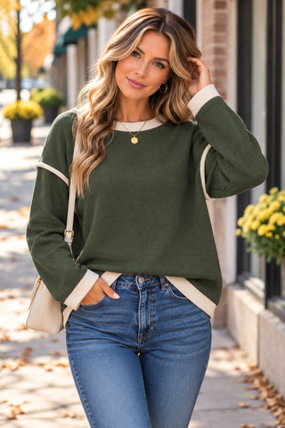 Comforts of Fall Cozy Knit Top - Olive