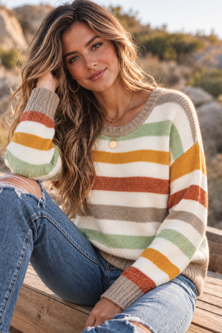 Calling Fall Striped Sweater