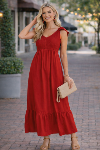 Sweet Summer Maxi Dress - Red
