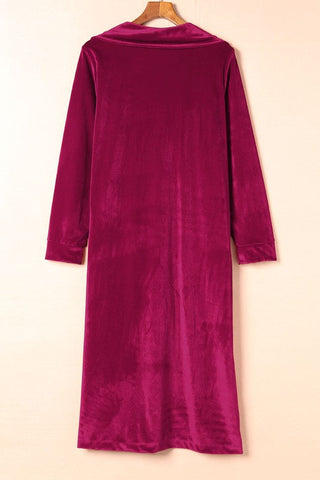 Velour Long Jacket - Red