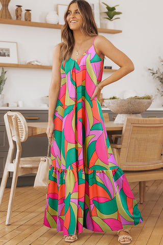 Vibrant Abstract Maxi Dress