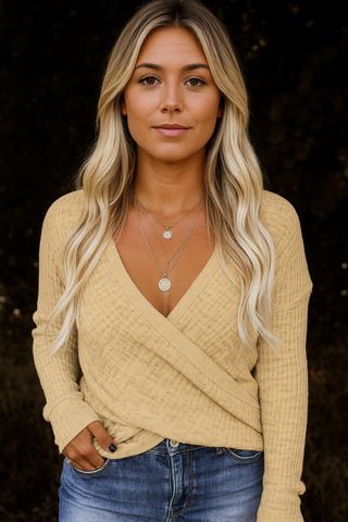 Wrap Sweater - Apricot