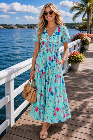 Splash of Paradise Dress - Mint