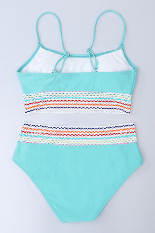 Mesh Trim Bikini - Aqua