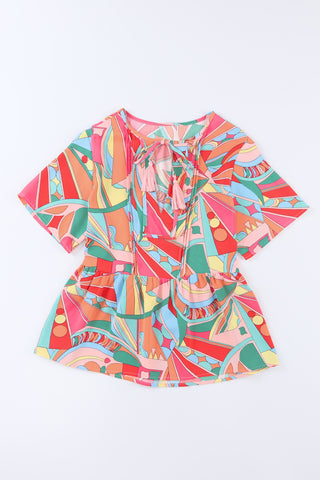 Bright Geometric Print Top