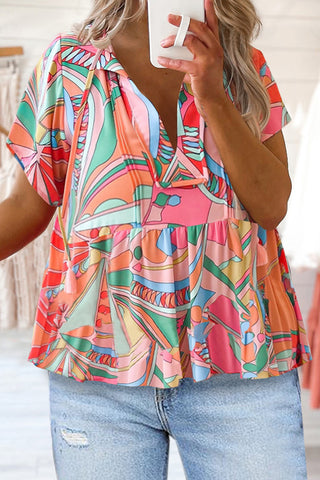 Bright Geometric Print Top