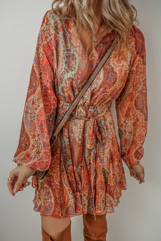 Shades Of Fall Long Sleeve Dress