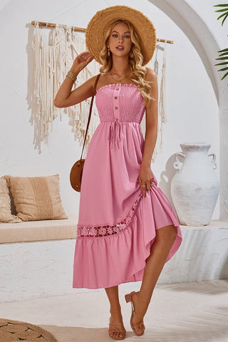 Strapless Maxi Dress - Pink