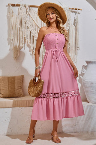 Strapless Maxi Dress - Pink