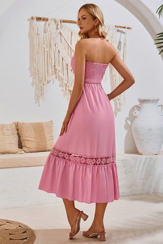 Strapless Maxi Dress - Pink