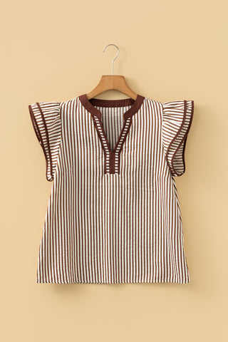 Ruffle Dress Top - Brown
