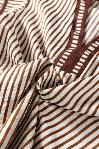 Ruffle Dress Top - Brown