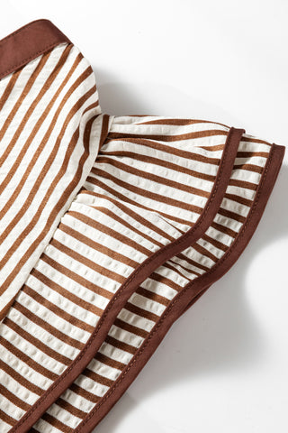 Ruffle Dress Top - Brown
