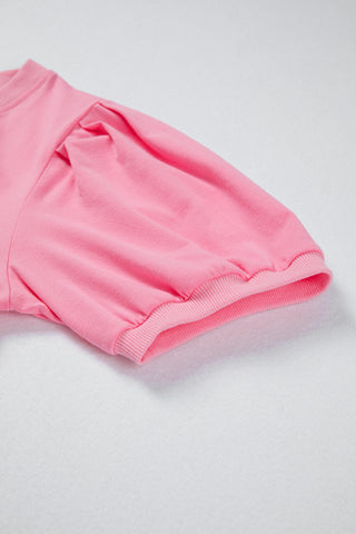 Pink Puff Sleeve Top
