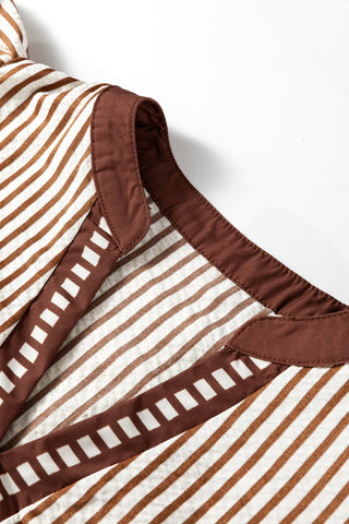 Ruffle Dress Top - Brown