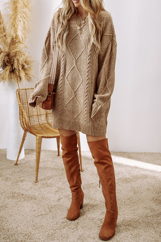 Fall Sweater Dress - Taupe