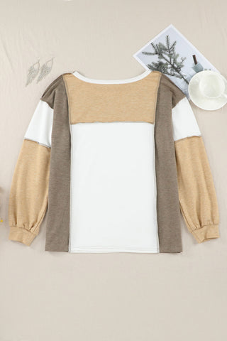 Patchwork Top - Beige