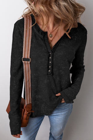 Henley Fall Top - Black