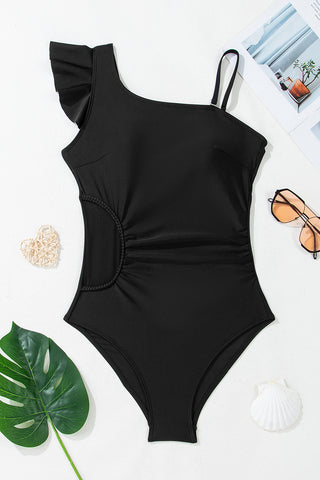 One Shoulder Black Swimsuit