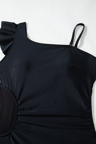 One Shoulder Black Swimsuit