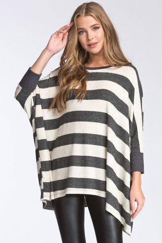 Flowy Striped Top - Oatmeal