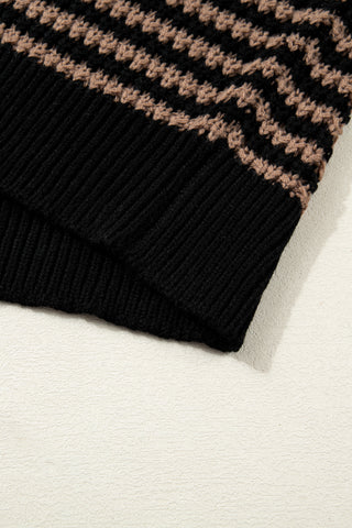 Oversized Half Sleeve Sweater - Black