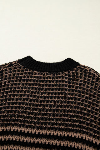 Oversized Half Sleeve Sweater - Black