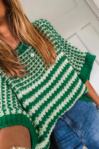 Oversized Half Sleeve Sweater - Green