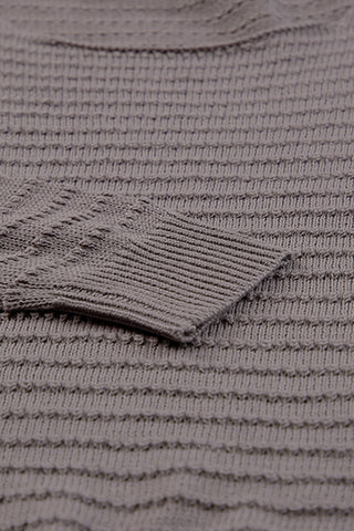 Dolman Sleeve Textured Sweater - Dark Grey