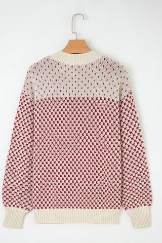 Houndstooth Sweater - Red