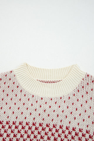 Houndstooth Sweater - Red