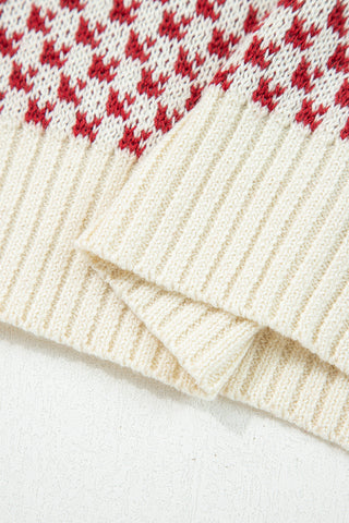 Houndstooth Sweater - Red