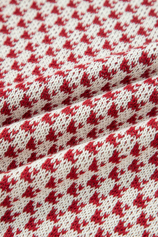 Houndstooth Sweater - Red