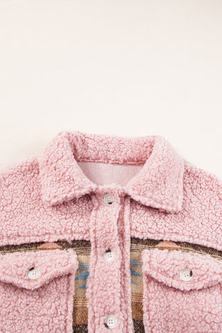 Sherpa Pink Western Style Shacket